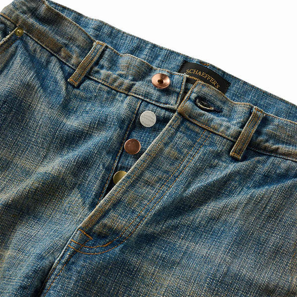 SCHAEFFER'S GARMENT HOTEL Destroyed Double Front Jeans