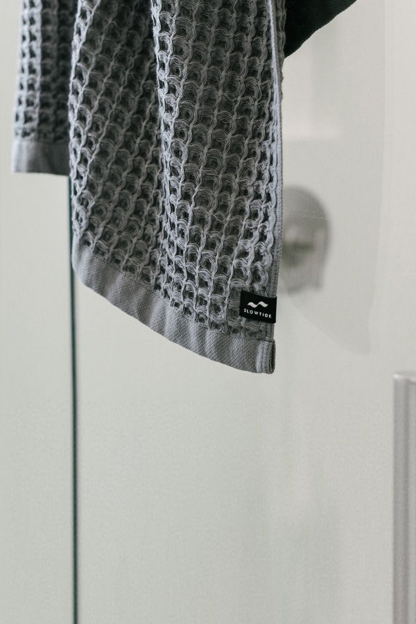 Slowtide Guild Waffle Bath Towel 2-Piece Bundle - Charcoal