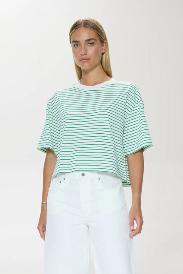 Pistola Mae Cropped Tee - Vert Stripe