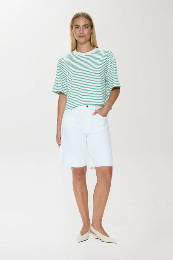 Pistola Mae Cropped Tee - Vert Stripe