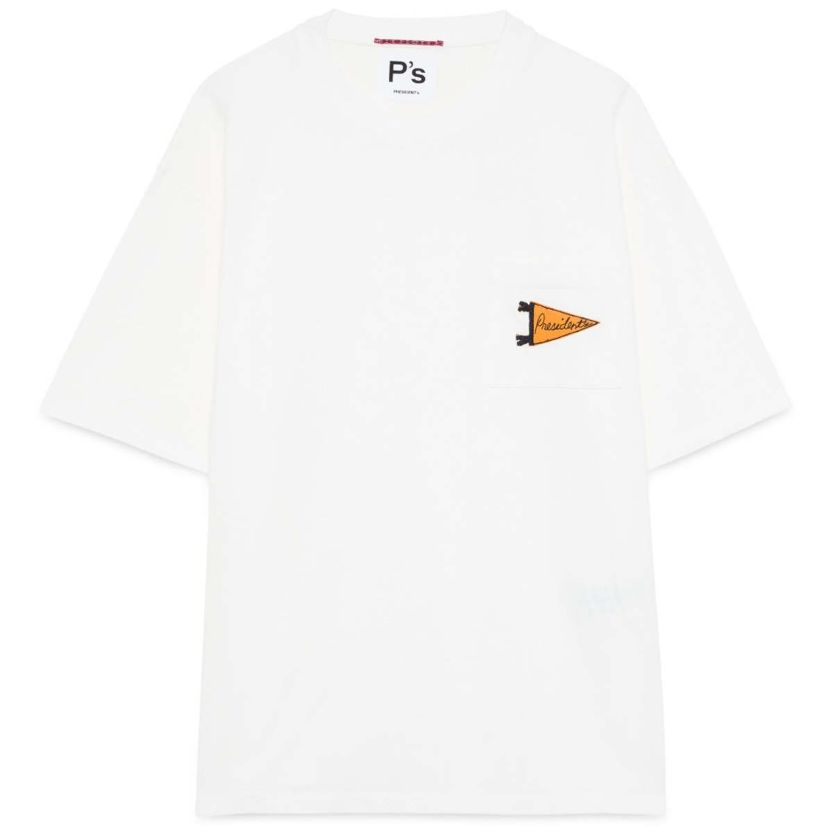 PRESIDENTS Pocket PS Jersey Flag Washed T-Shirt - Off White - Image 1 of 3