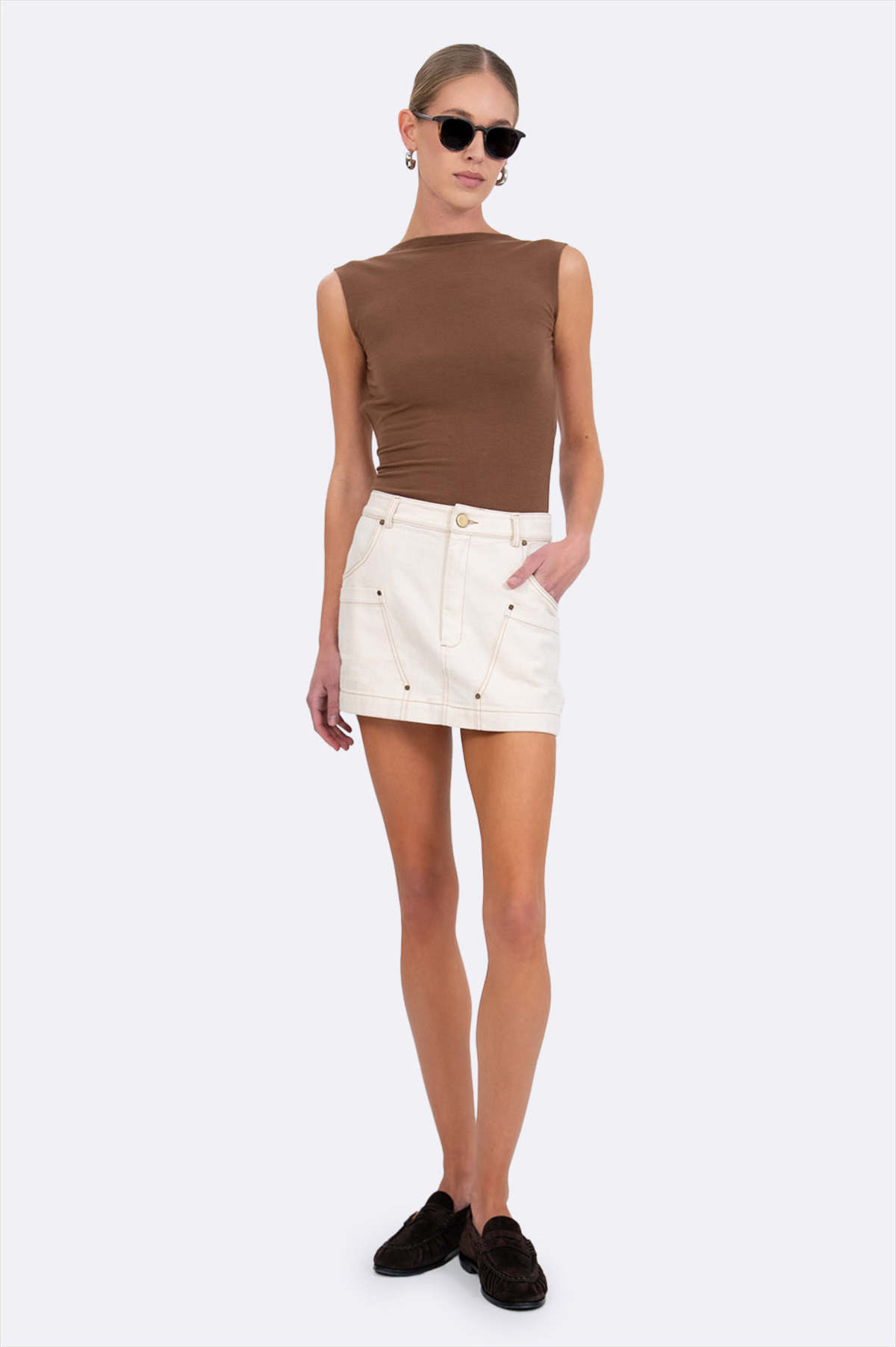 Parentezi Harper Mini Skirt - Ivory - Image 2 of 10