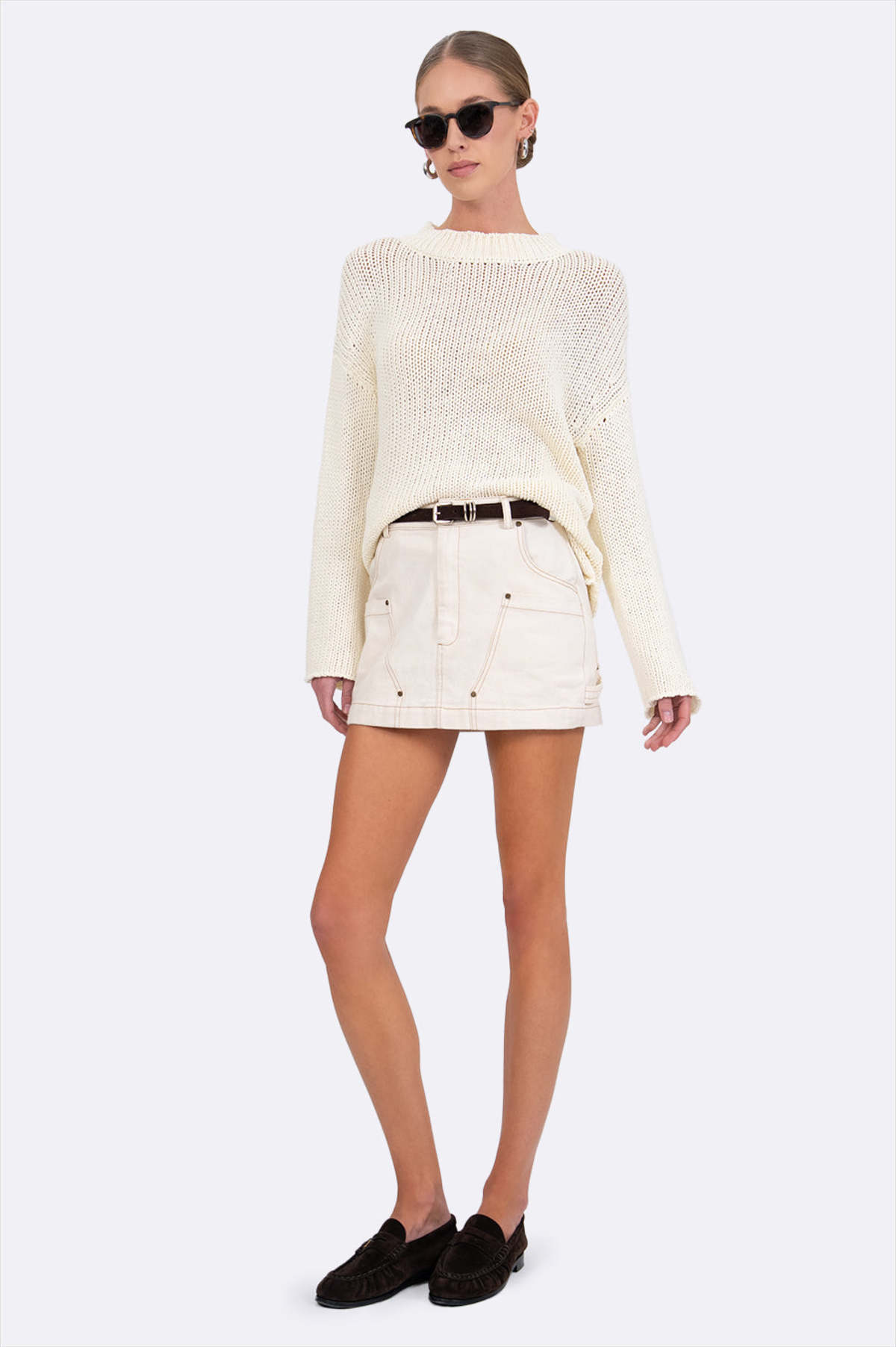 Parentezi Harper Mini Skirt - Ivory - Image 3 of 10