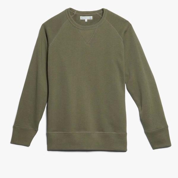 Merz B Schwanen Crew Neck Raglan Sweatshirt - Light Army | Garmentory