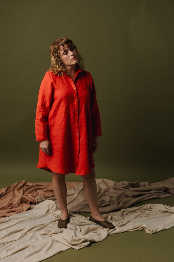 Pamut Apparel USA Celine Linen Shirtdress