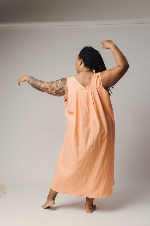 Pamut Apparel USA Daphne Linen Dress - True Blue/Bubblegum/Black