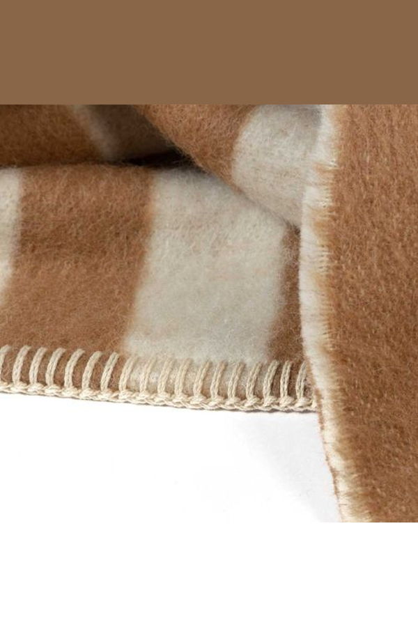 BLACKSAW Stills Heirloom Blanket Zero Dye - Tobacco/Ivory Stripe