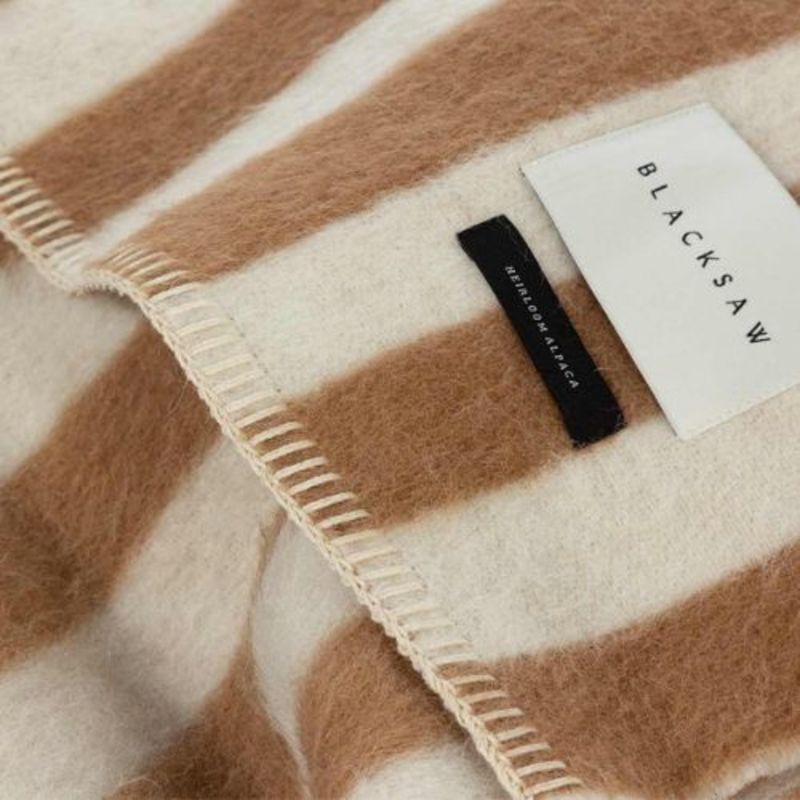 BLACKSAW Stills Heirloom Blanket Zero Dye - Tobacco/Ivory Stripe