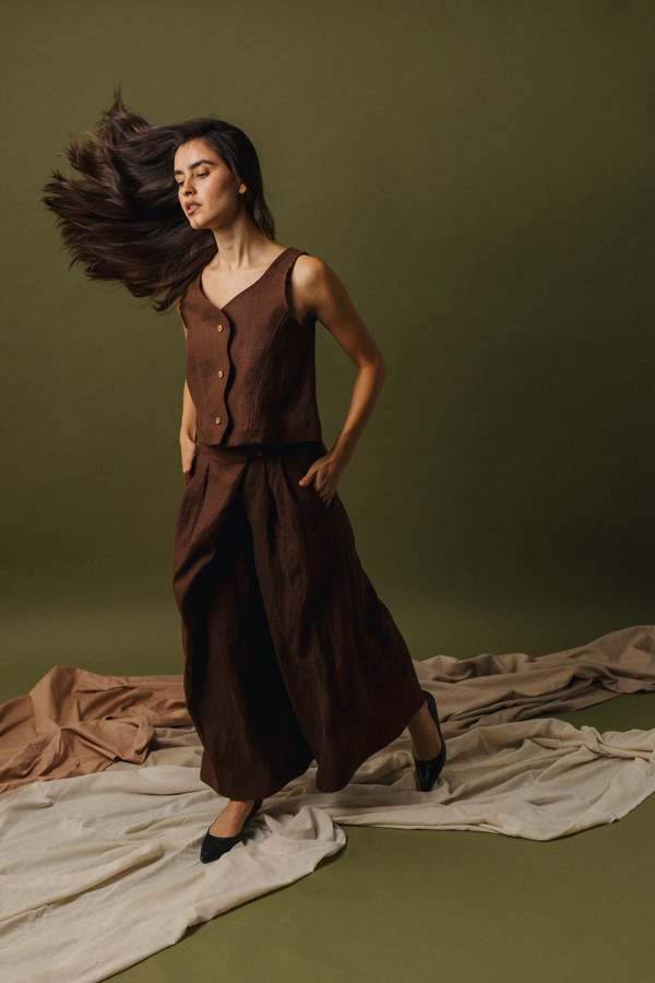 Pamut Apparel USA Wavy Top - Linen