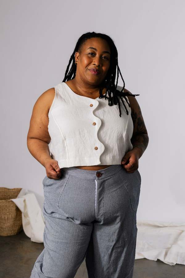 Pamut Apparel USA Wavy Top - Linen