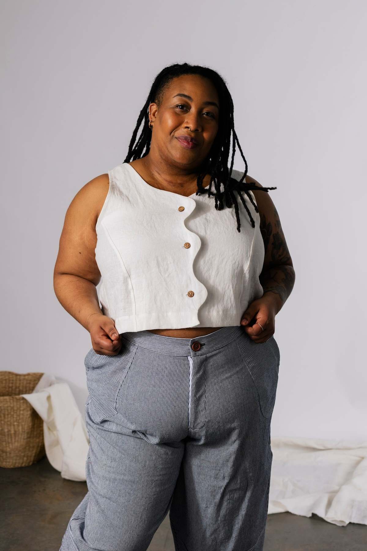 Pamut Apparel USA Wavy Top - Linen - Image 6 of 10