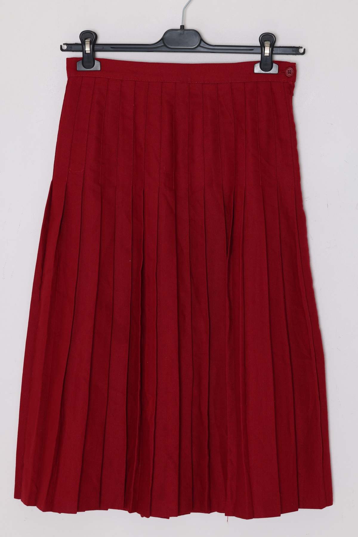 (Unattributed) 1980s–1990s Pleated Skirt, Wool Blend Twill, Knife Pleats - Image 1 of 5