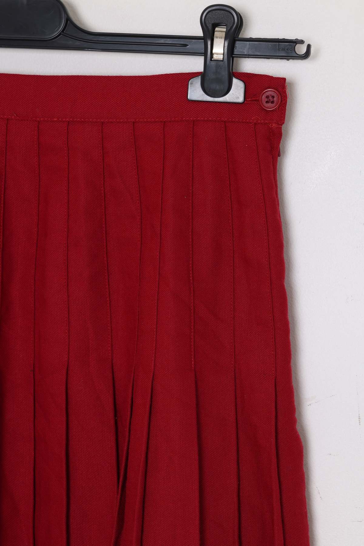 (Unattributed) 1980s–1990s Pleated Skirt, Wool Blend Twill, Knife Pleats - Image 3 of 5