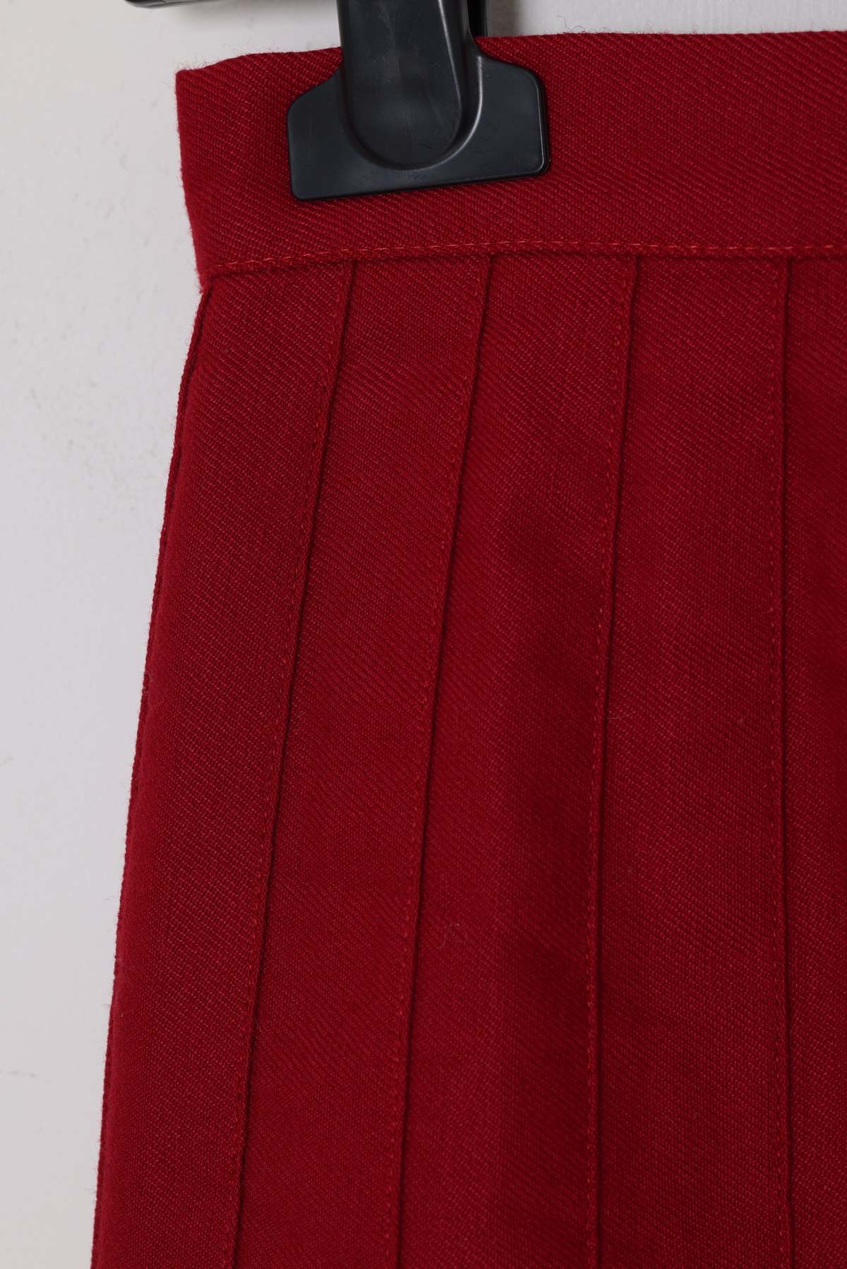 (Unattributed) 1980s–1990s Pleated Skirt, Wool Blend Twill, Knife Pleats - Image 4 of 5