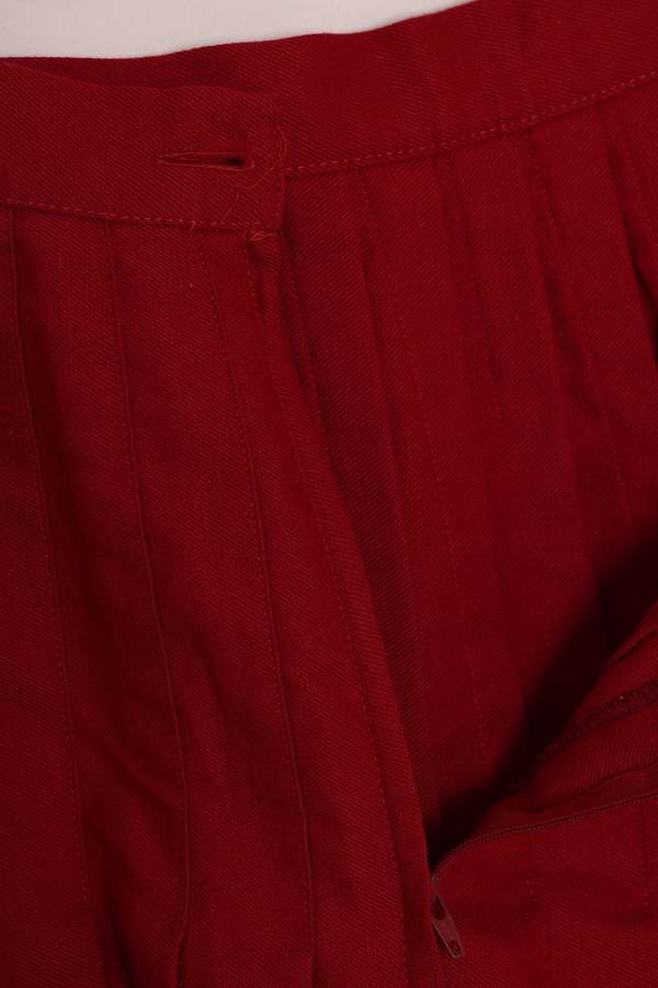 (Unattributed) 1980s1990s Pleated Skirt, Wool Blend Twill, Knife Pleats