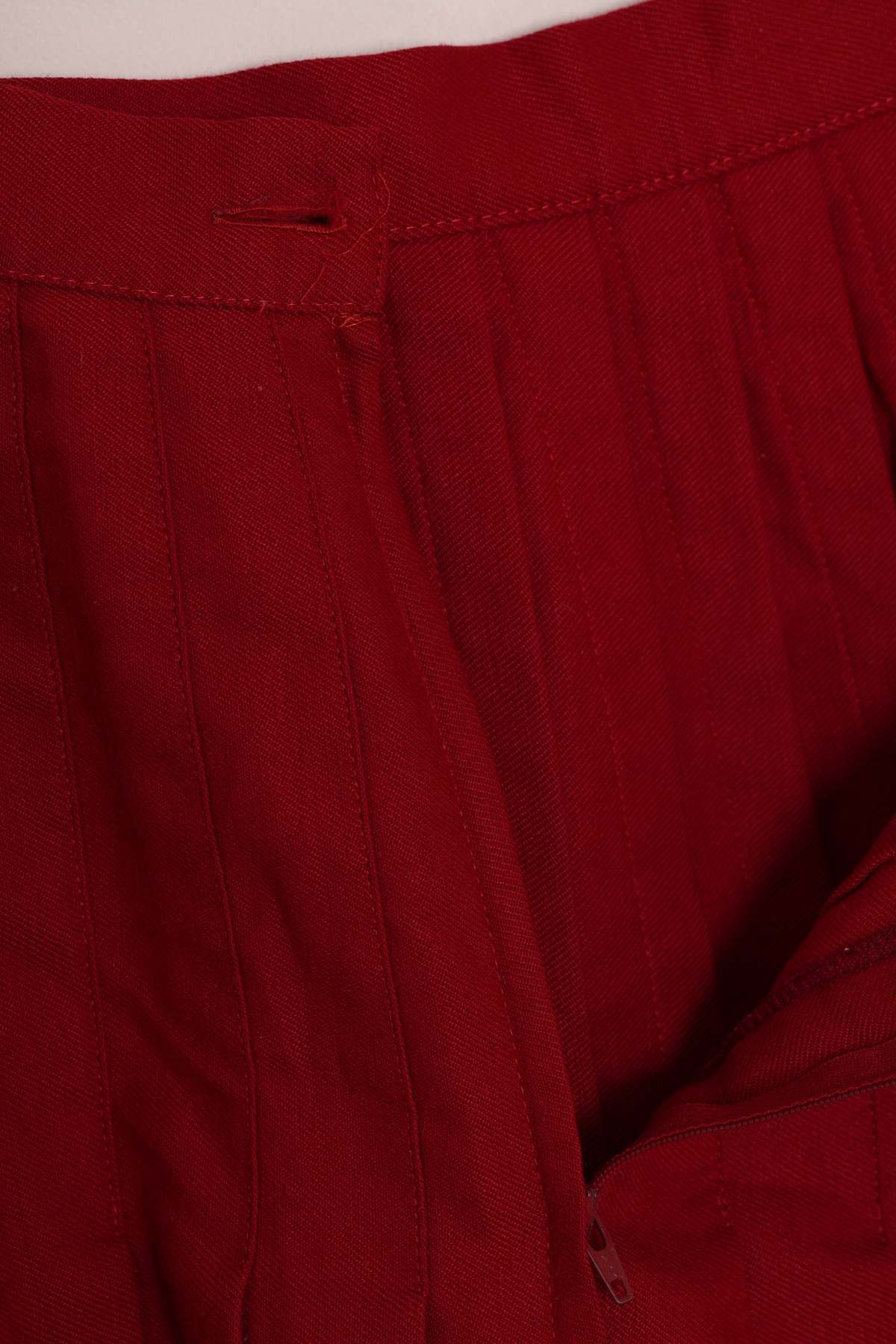 (Unattributed) 1980s–1990s Pleated Skirt, Wool Blend Twill, Knife Pleats - Image 5 of 5