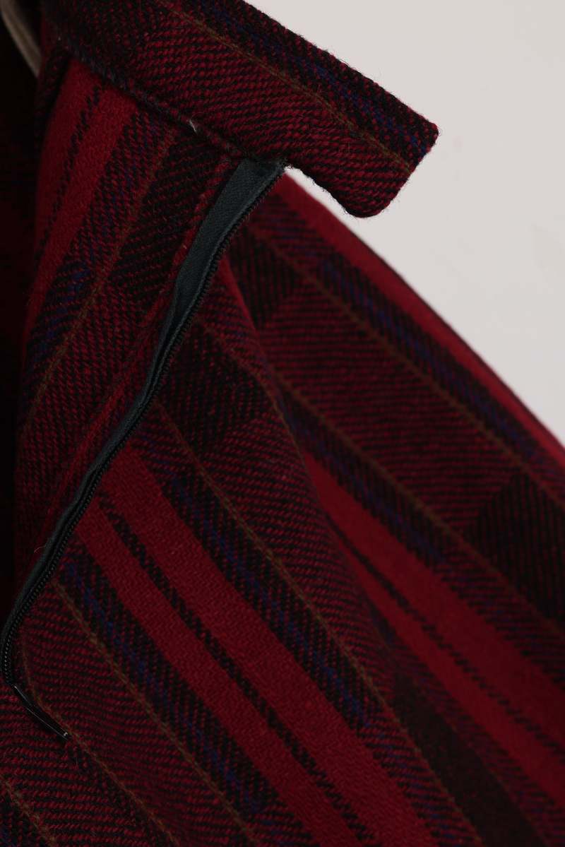 (Unattributed) Circa 19751985, wool plaid day skirt, A-line structure, small-scale manufacture