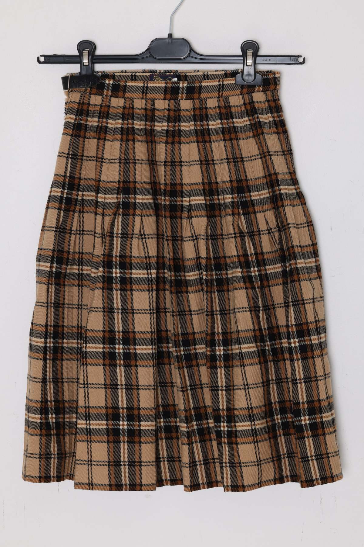 The London House (England) Circa 1975–1990, wool tartan skirt, British manufacture, knife pleats - Image 1 of 6