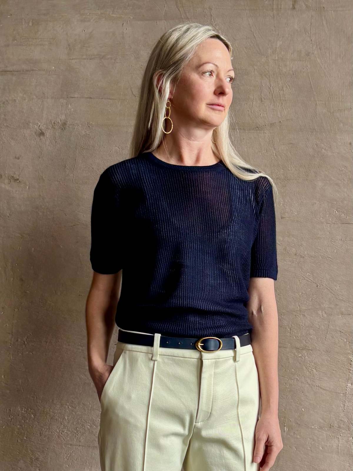 TWP Short Sleeve Tee Sweater - Night Sky - Image 1 of 6