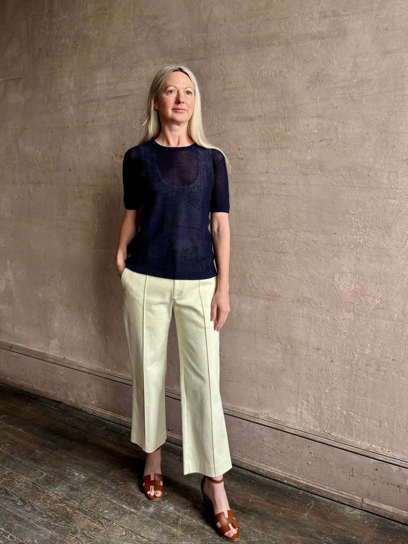 TWP Short Sleeve Tee Sweater - Night Sky