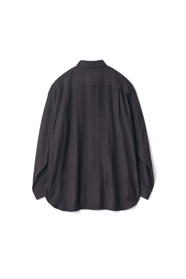 ssstein Silk Rayon Flannel Oversized Down Pat Shirt - Black