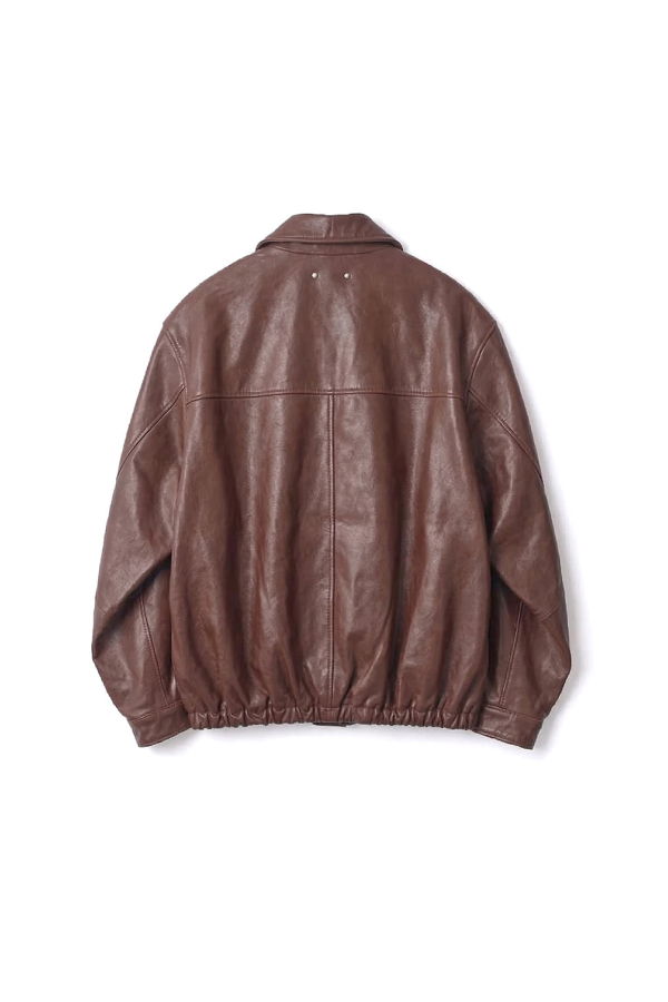 ssstein Cow Leather Vintage Zip Jacket - Brown