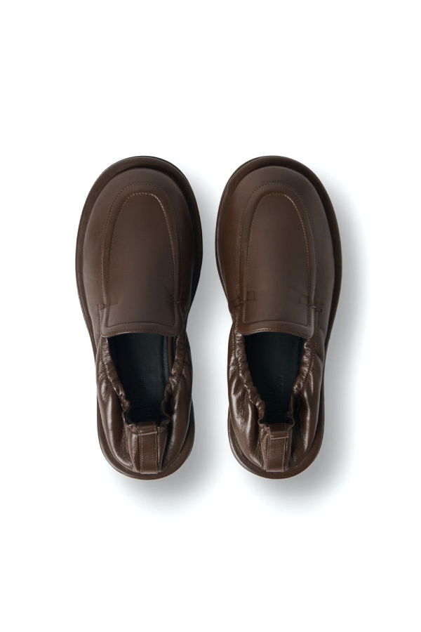 Studio Nicholson Donovan Elastic Back Leather Loafer - Chocolate