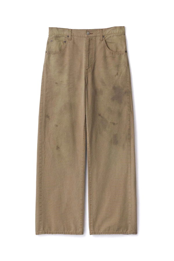 ssstein Wool Sulfur Dyed Oxford Vintage Wide Pants - Khaki Beige