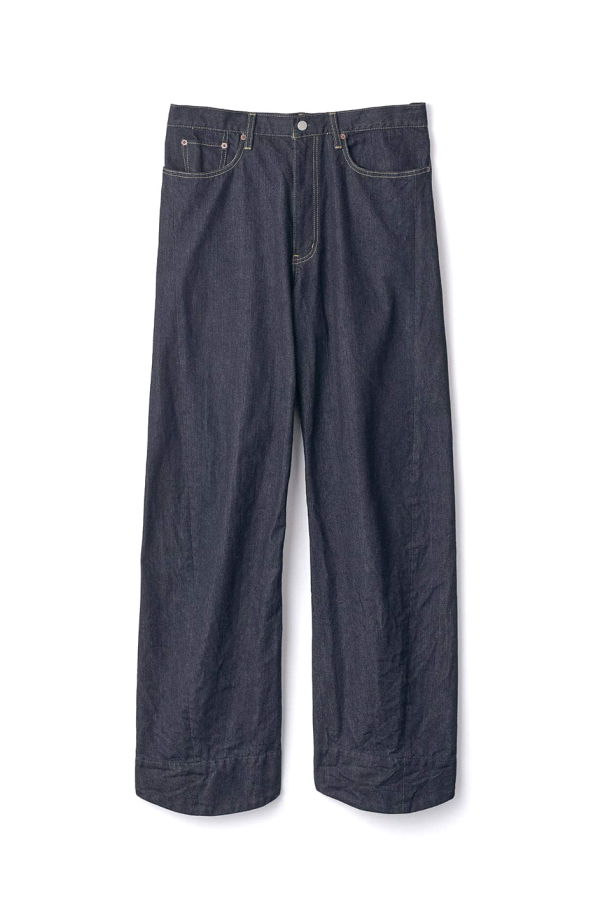 ssstein One Washed Indigo Twist Cut Denim Pants