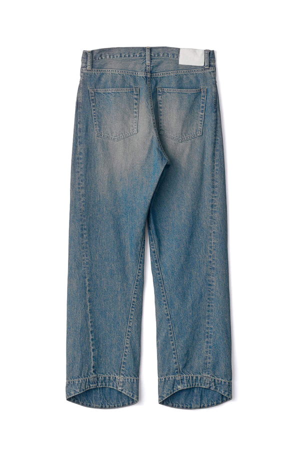 ssstein Washed Indigo Cotton Twist Cut Denim Pants - Indigo