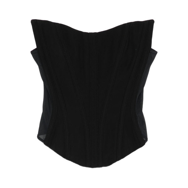 Mugler Panelled Strapless Top - Black