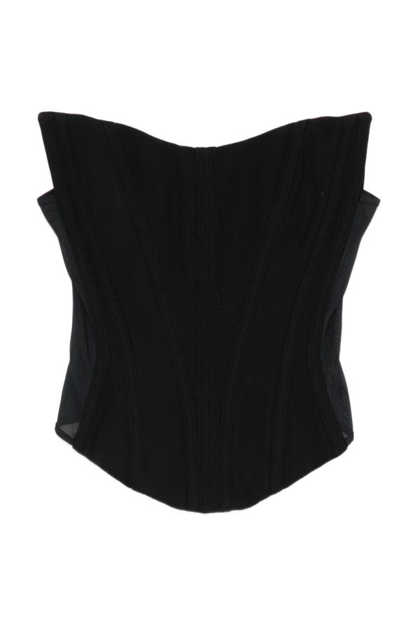 Mugler Panelled Strapless Top - Black