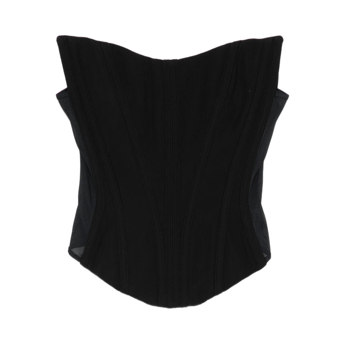 Mugler Panelled Strapless Top - Black - Image 1 of 5
