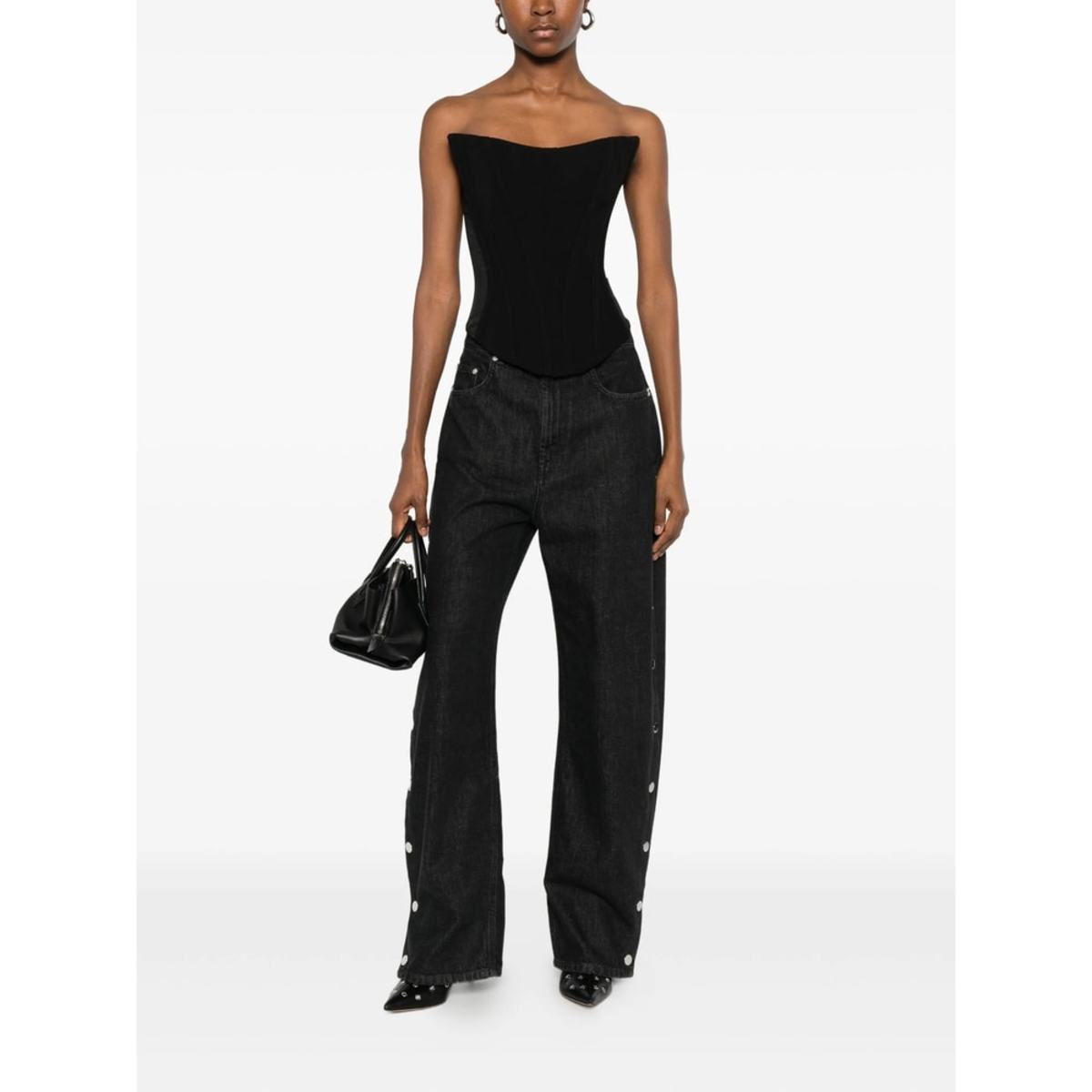 Mugler Panelled Strapless Top - Black - Image 2 of 5