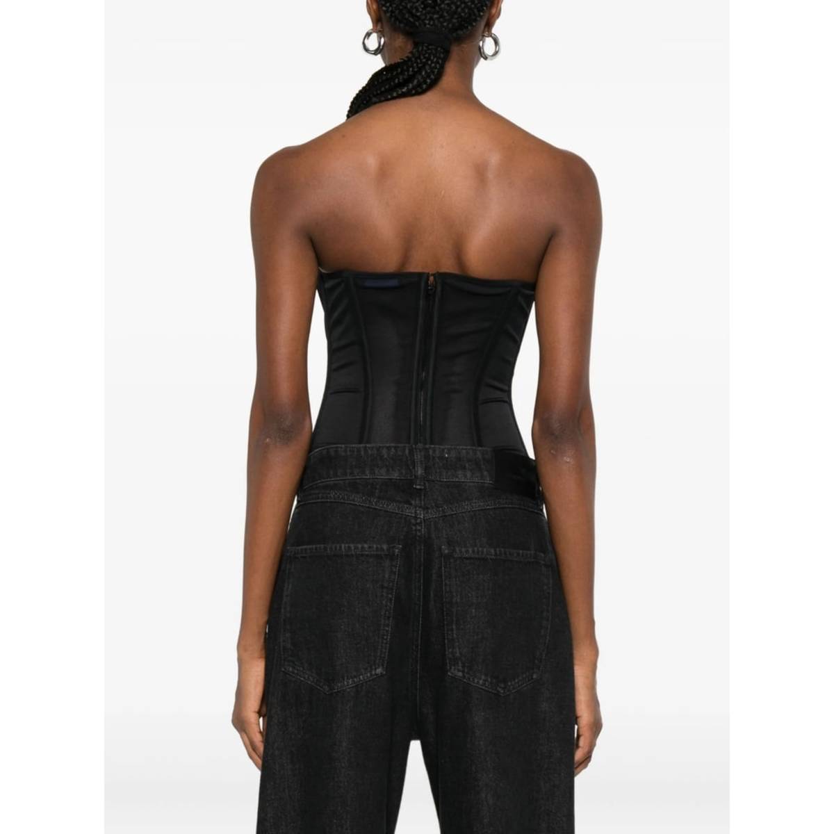 Mugler Panelled Strapless Top - Black - Image 4 of 5