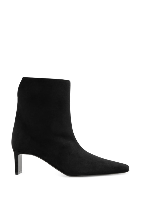 khaite Square Toe Pull-On Ankle Length Boots - Black