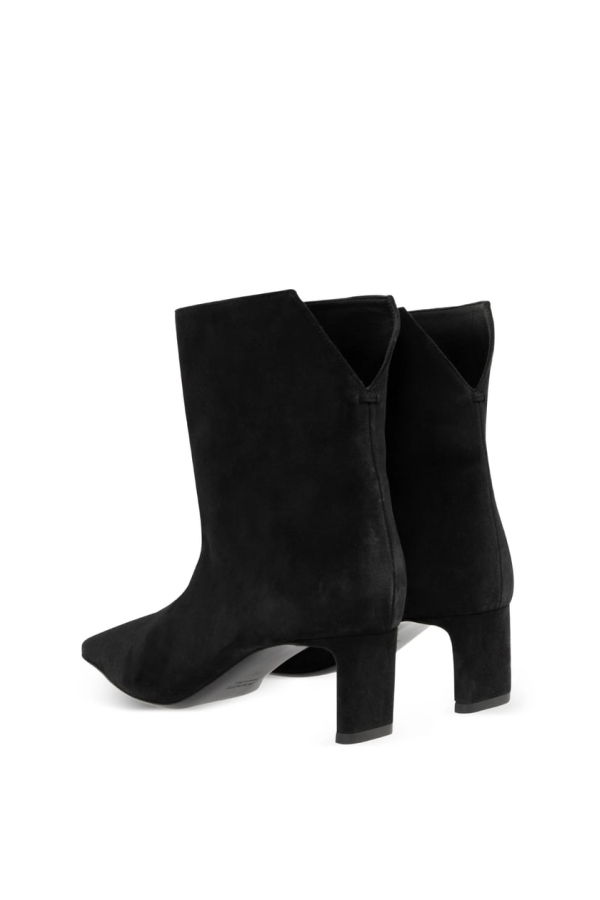 khaite Square Toe Pull-On Ankle Length Boots - Black