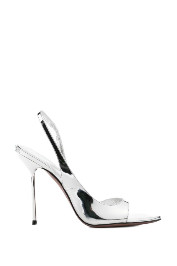 Paris Texas Lidia Slingback Sandals - Silver