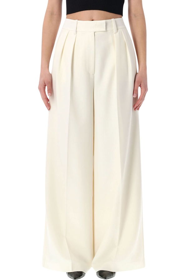 Anine Bing Lou Wide-Leg Trousers - Ecru