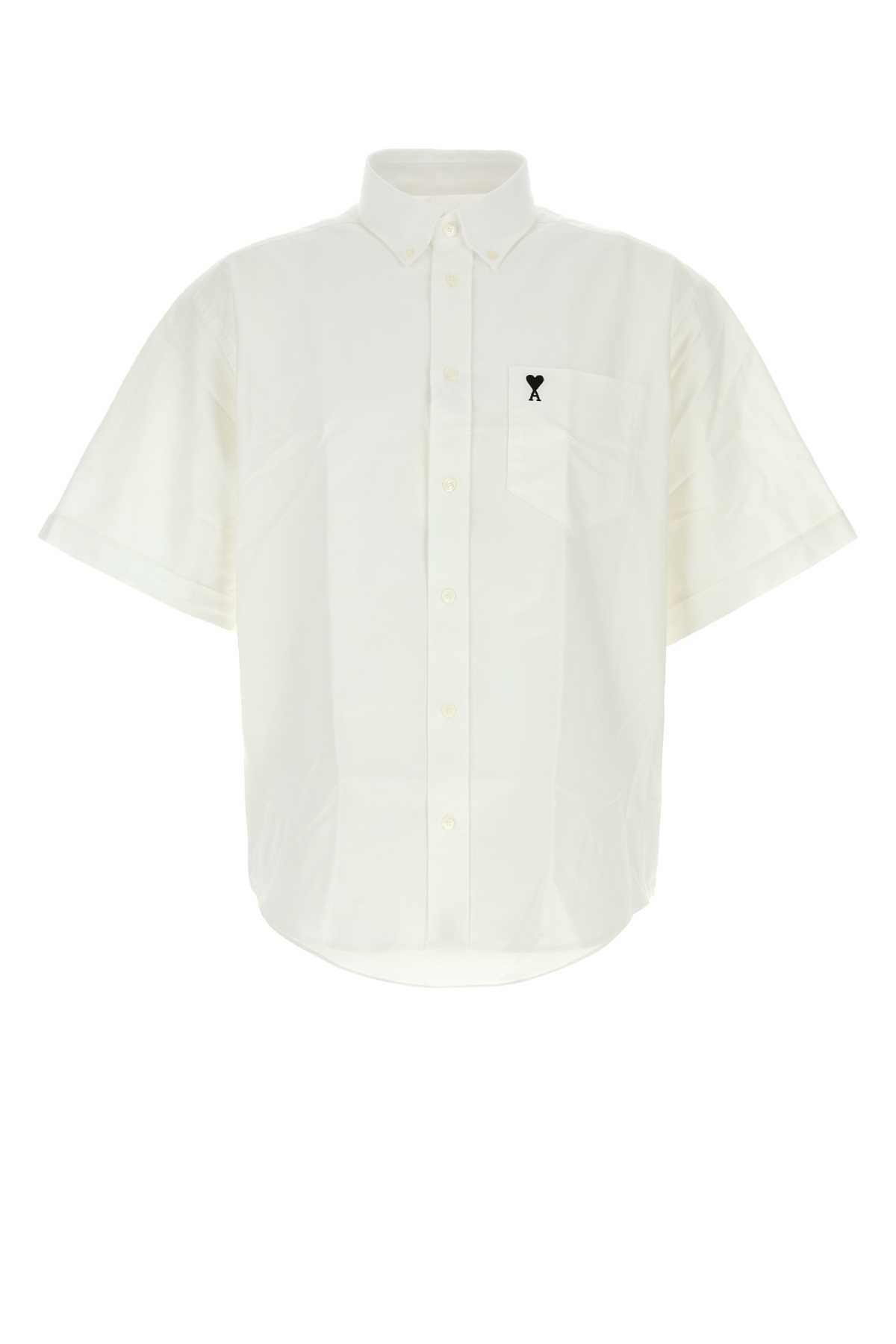 Ami Alexandre Mattiussi Quota Boxy Short Sleeve Shirt With Button - Blancnaturel - Image 1 of 2