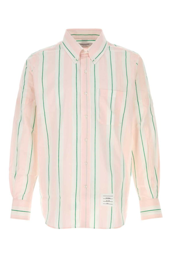 Thom Browne Embroidered Cotton Shirt - Light Pink