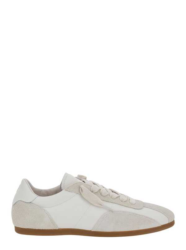 Represent White Sneakers With Chunky Sole And Contrast Green Pull-Tab