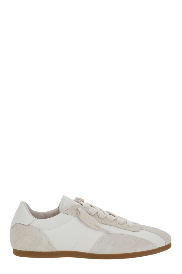 Represent White Sneakers With Chunky Sole And Contrast Green Pull-Tab