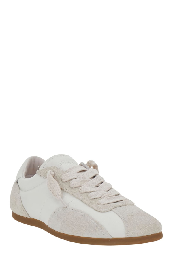 Represent White Sneakers With Chunky Sole And Contrast Green Pull-Tab