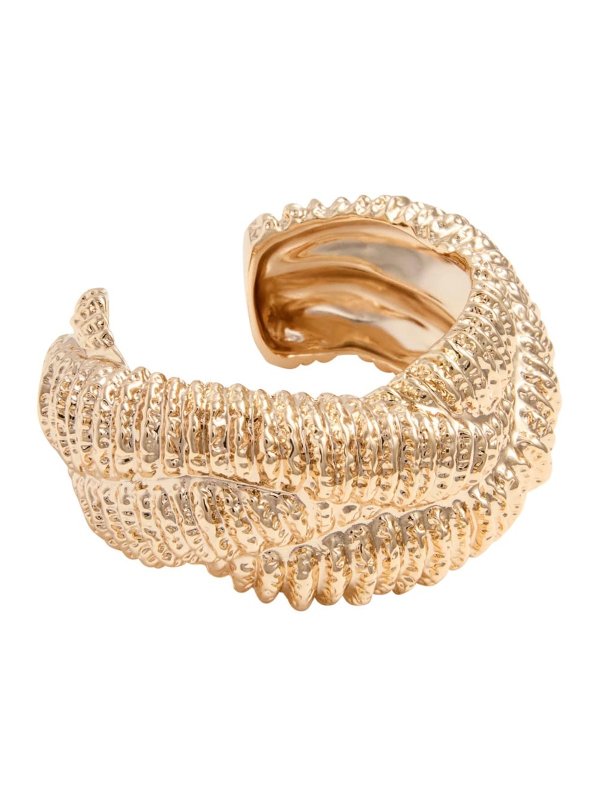 Self-Portrait Textured Gold Twisted Cuff Earrings - Metallic - Image 1 of 2