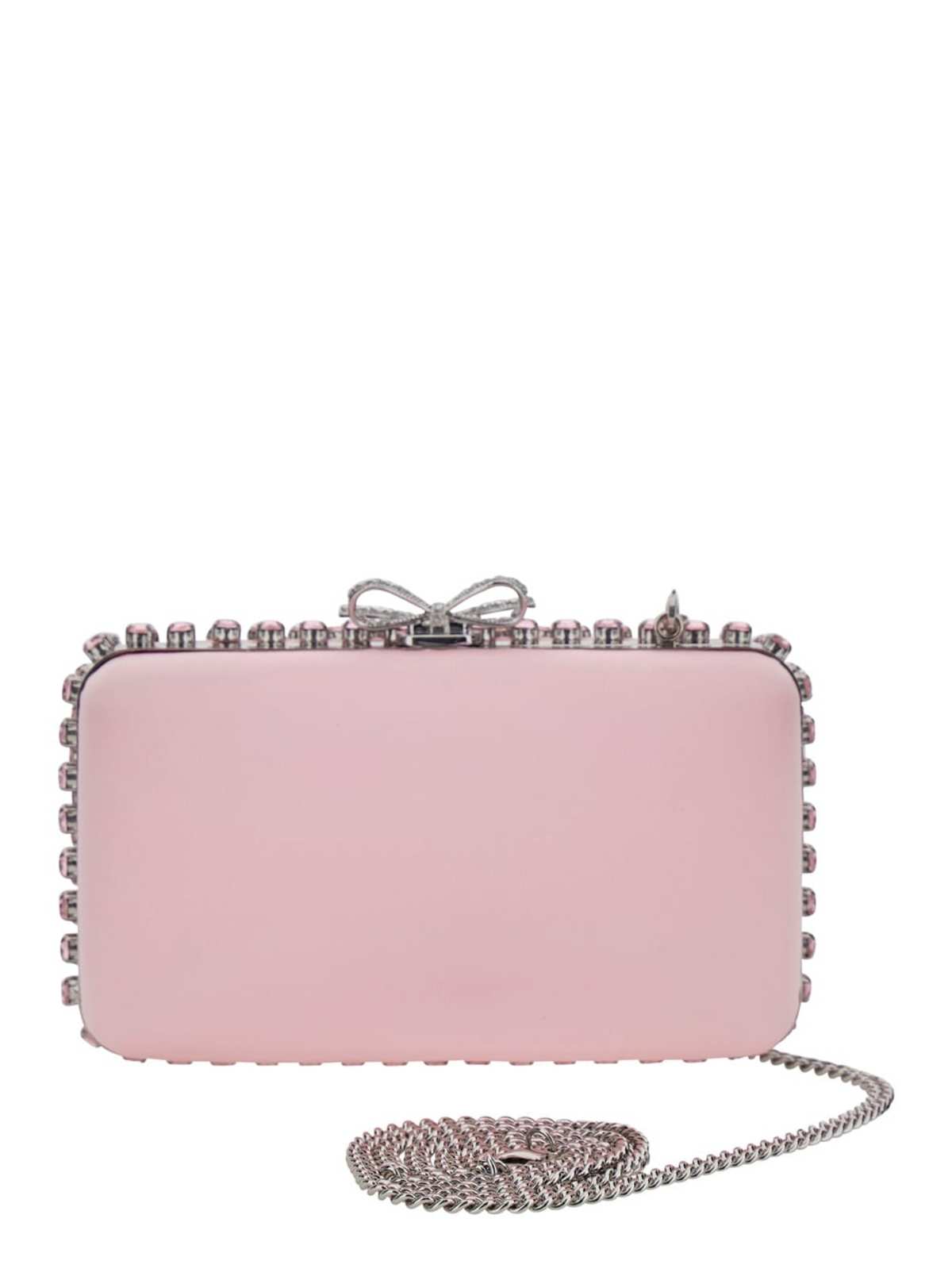 Self-Portrait Satin Crystal Clutch Bag - Pink - Image 2 of 3