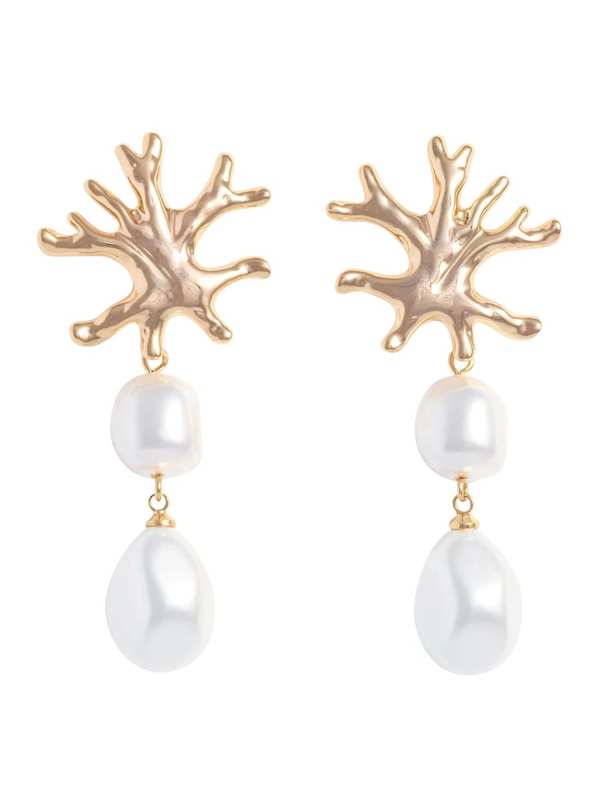 Self-Portrait Pearl and Coral Detail Earrings Self-Portrait Pearl and Coral Detail Earrings