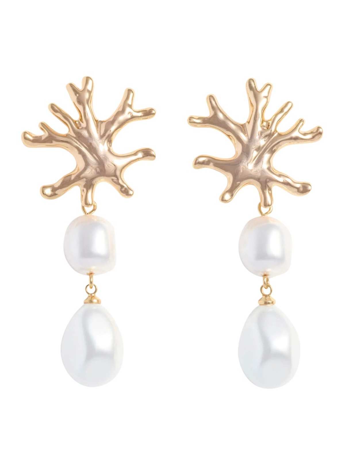 Self-Portrait Pearl and Coral Detail Earrings - Image 1 of 2