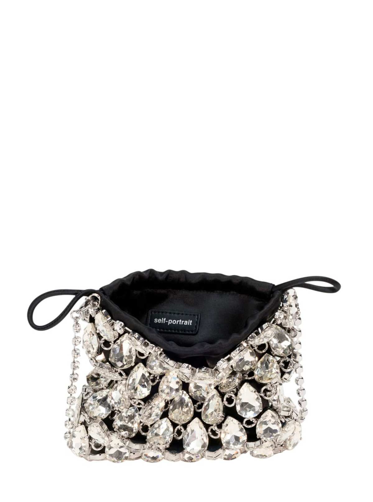 Self-Portrait Silver Crystal Chainmail Mini Bag - Metallic - Image 3 of 3