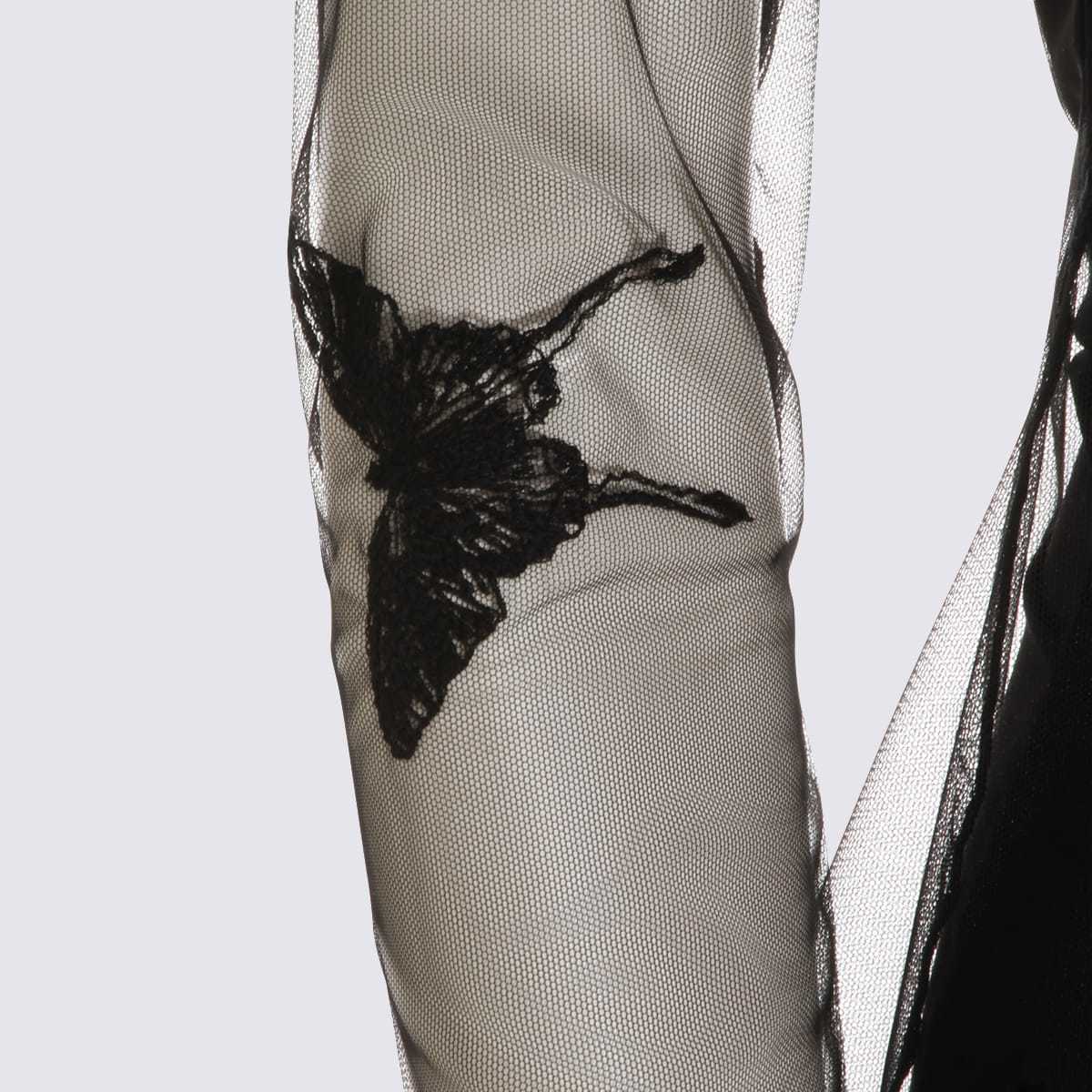 Blumarine Long Sleeve Sheer Tank Top - Black - Image 4 of 4